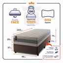 Ver imagem 3 de Conjunto Box Baú Solteirão Oxford Marrom 96x203x74 Espuma D33