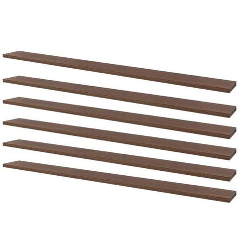Kit 6 Prateleiras 80 x 15cm Nogal Suporte Invisível