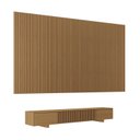 Ver imagem 3 de Rack com Painel Ripado TV 86 Polegadas Planejado 400x250cm Aruá CabeCasa MadeiraOriginals Marrom