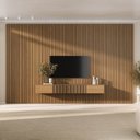 Ver imagem 2 de Rack com Painel Ripado TV 86 Polegadas Planejado 400x250cm Aruá CabeCasa MadeiraOriginals Marrom