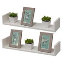Ver imagem 2 de Kit 2 Prateleiras U 80 x 20cm Branca Suporte Invisível