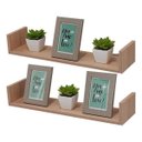 Ver imagem 1 de Kit 2 Prateleiras U 80 x 20cm Carvalho Suporte Invisível