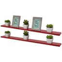 Ver imagem 2 de Kit 2 Prateleiras 90 x 20cm Vermelha Suporte Invisível