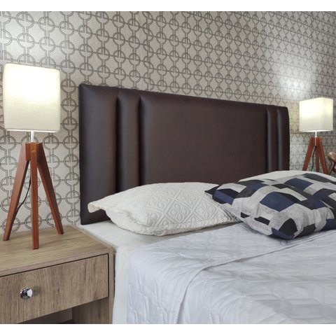 Cabeceira Solteiro 90 Cama Box Double Siena Marrom Corano Painel Rbl