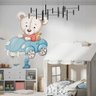 Adesivo de Parede Infantil Ursinho no Carrinho-Pequeno 55x51cm - 2