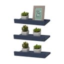 Ver imagem 1 de Kit 3 Prateleiras Porta Quadros 90 x 15cm azul Suporte Invisível