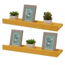 Ver imagem 2 de Kit 2 Prateleiras Porta Quadros 90 x 15cm Amarela Suporte Invisível