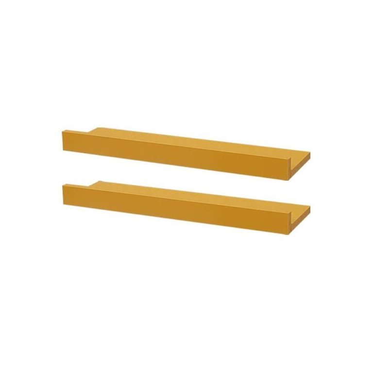Kit 2 Prateleiras Porta Quadros 90 x 15cm Amarela Suporte Invisível