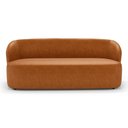 Ver imagem 3 de Kit 02 Poltronas Giratória e 01 Sofá Orgânico Leez 170cm 02 Lugares Couríssimo Caramelo - Desk