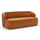 Ver imagem 5 de Kit 02 Poltronas Giratória e 01 Sofá Orgânico Leez 170cm 02 Lugares Couríssimo Caramelo - Desk