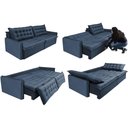 Ver imagem 7 de Sofá Sem Caixa Retrátil e Reclinável 1,95m Cama inBox Versátil Suede Velusoft Azul