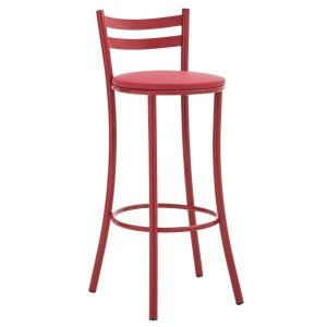 Banqueta Alta em Aço para Cozinha com Encosto