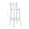 Banqueta Alta em Aço para Cozinha com Encosto - 2