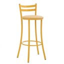 Ver imagem 1 de Banqueta Alta em Aço para Cozinha com Encosto