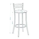 Ver imagem 3 de Banqueta Alta em Aço para Cozinha com Encosto