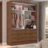 Guarda-roupa Solteiro Diamantina 2 Portas de Correr 6 Gavetas com Espelho Marrom - Panorama Móveis - 2