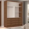 Guarda-roupa Solteiro Diamantina 2 Portas de Correr 6 Gavetas com Espelho Marrom - Panorama Móveis - 4