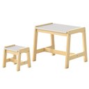 Ver imagem 2 de Conjunto Infantil Mesa com 1 Banqueta Castelo Casatema MadeiraOriginals Branco/Marrom