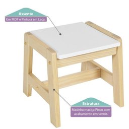 Conjunto Infantil Mesa com 1 Banqueta Castelo Casatema - 12