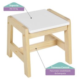 Conjunto Infantil Mesa com 1 Banqueta Castelo Casatema - 11