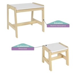 Conjunto Infantil Mesa com 1 Banqueta Castelo Casatema - 5