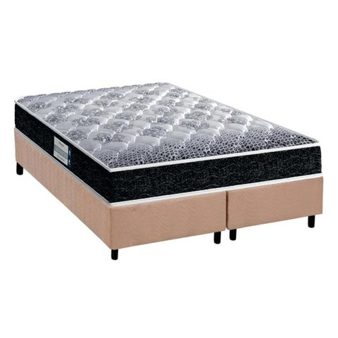 Cama Box Queen: Colchão Ortopédico Probel D33/EP Advanced Tech1500 Plus + Base CRC Suede Clean(