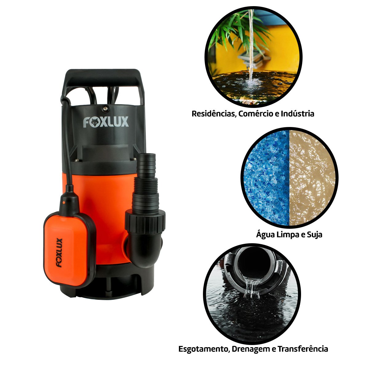 Bomba D'água Submersível 1cv 750w 127v Foxlux - 8