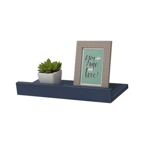 Prateleira Porta Quadros 70 x 15cm azul Suporte Invisível