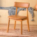 Ver imagem 2 de Cadeira Alice Madeira Maciça - Mel com Boucle Bege Mel Courino Caramelo