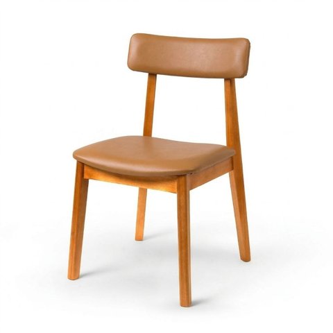 Cadeira Alice Madeira Maciça - Mel com Boucle Bege Mel Courino Caramelo