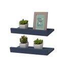 Ver imagem 1 de Kit 2 Prateleiras Porta Quadros 80 x 15cm azul Suporte Invisível