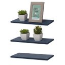 Ver imagem 1 de Kit 3 Prateleiras 90 x 10cm azul Suporte Invisível