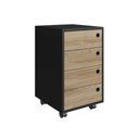 Ver imagem 1 de Gaveteiro Multiuso com Rodinhas Escritório Quarto 4 Gavetas Organizador Office Oak Preto