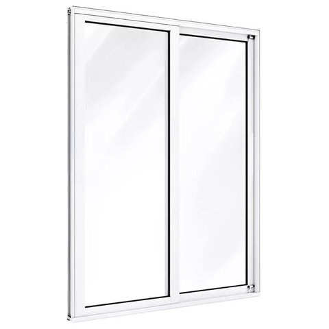 Porta de Sacada de Correr de Alumínio Branco 2 Folhas Móveis Cmc Classic - 2.10 (a) X 1.20 (l)