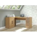 Ver imagem 2 de Mesa Escrivaninha 2 Portas e Gaveteiro 120/156x75x46,5cm 0714:carvalho