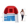 Cama Infantil Completa com Escada, Escorregador, Cortina e Barraca Vermelha - Completa Móveis - 2