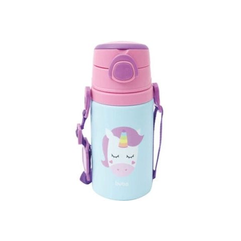 Garrafa de Alumínio com Canudo - Animal Fun - Unicórnio - Buba BUB12117