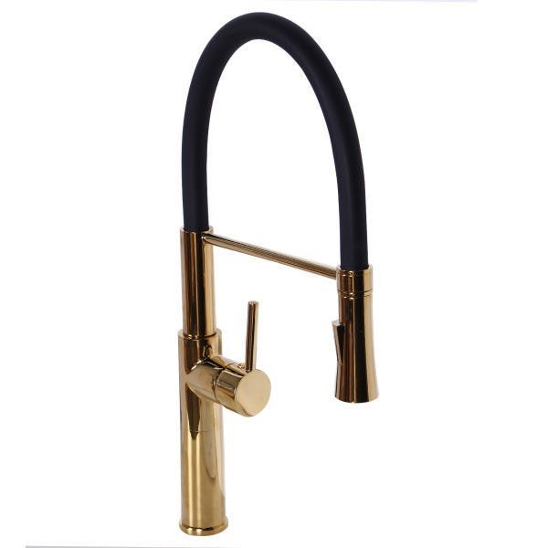 Torneira Gourmet Cozinha Monocomando Dourada Mangueira Flexível - 2