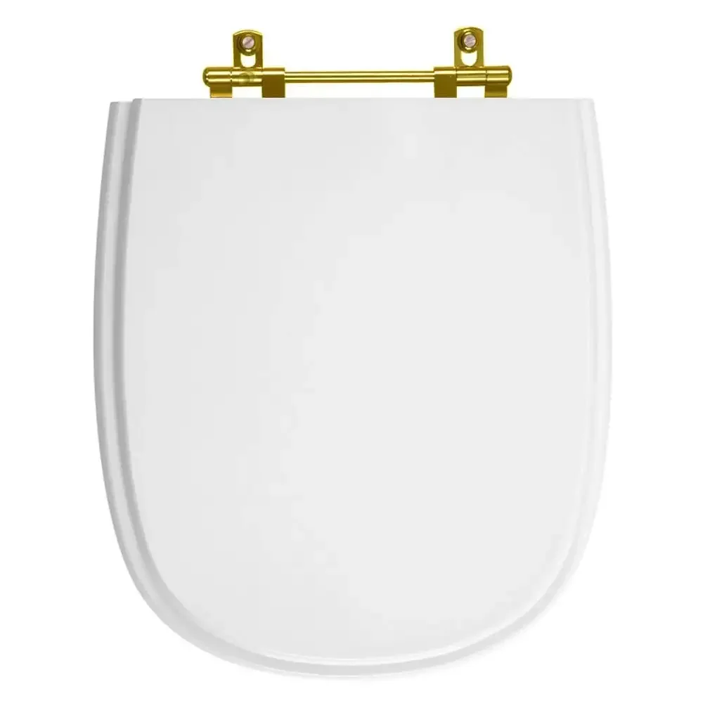 Tampa de Vaso Sanitário Poliéster Sabatini Branco para bacia Icasa Com Ferragem Dourada - 1