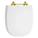 Ver imagem 1 de Tampa de Vaso Sanitário Poliéster Sabatini Branco para bacia Icasa Com Ferragem Dourada