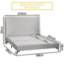 Ver imagem 4 de Kit Cabeceira e Base Cama Box Orgânica Montreal 199x219cm King Size Bouclê - Sofa Store:bouclê Cinza