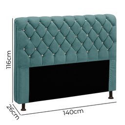 Cabeceira Estofada Fernanda 1,40 Casal Veludo - Star Confort - 4