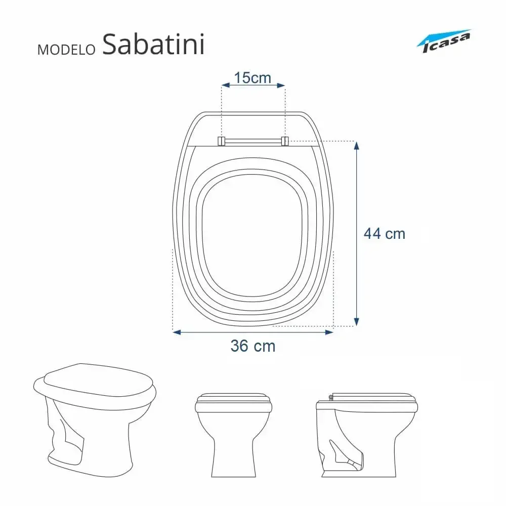 Tampa de Vaso Sabatini Branco para bacia Icasa 6lpf - 5