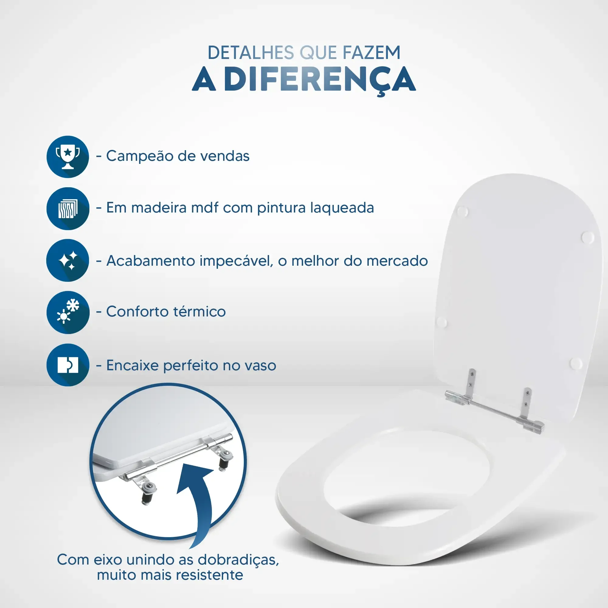 Tampa de Vaso Sabatini Branco para bacia Icasa 6lpf - 3