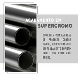 Cabideiro Hall de Entrada com Espelho Branco Tubos Cromados Carraro - 6 Cabideiro Hall de Entrada com Espelho Branco Tubos Cromados Carraro - 6