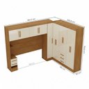 Ver imagem 3 de Guarda Roupa Casal Modulado com Espelho e Cabeceira 100% MDF Imperial Yescasa Cinamomo/Off White