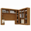 Ver imagem 4 de Guarda Roupa Casal Modulado com Espelho e Cabeceira 100% MDF Imperial Yescasa Cinamomo/Off White
