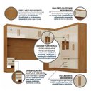 Ver imagem 5 de Guarda Roupa Casal Modulado com Espelho e Cabeceira 100% MDF Imperial Yescasa Cinamomo/Off White