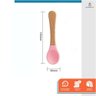 Colher Infantil de Silicone Cabo em Bambu Refeição Bebê Rosa - 2