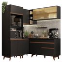 Ver imagem 3 de Armário de Cozinha Completa de Canto 332cm Preto Reims Madesa 01